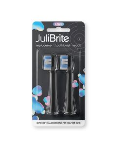 JuliBrite Replacement Brush Heads, Black (2 pcs)