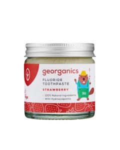 Georganics detská zubná pasta s fluoridom (pohárik)